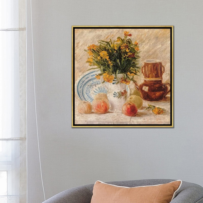 iCanvas "Still Life, 1887 " by Vincent van Gogh Framed Canvas Print