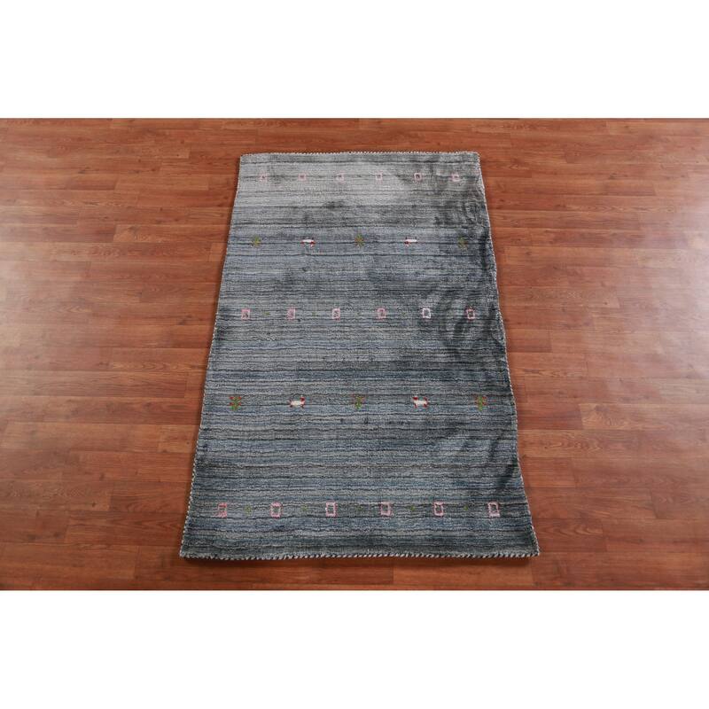 Hand Knotted Oriental 100% Wool Carpet Tribal Tribal Multi-Colored Gabbeh Area Rug - 4' 10'' X 3' 0''