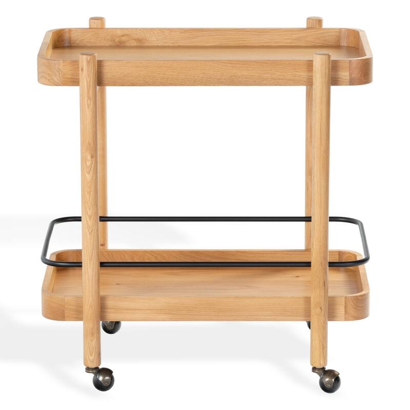 SAFAVIEH Couture Krystof 2-Shelf Wood Bar cart - 30"W x 20"D x 31"H