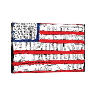iCanvas "Home Of The Brave American Flag" by Elexa Bancroft Canvas Print