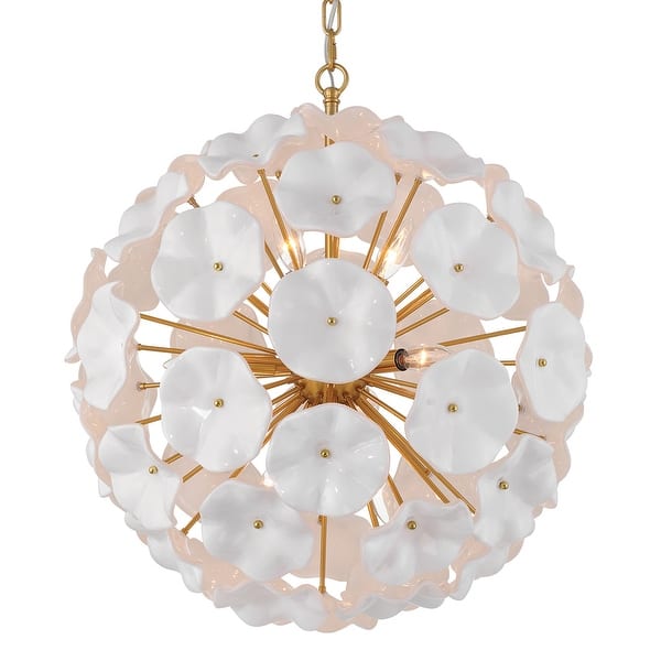 slide 2 of 11, Crystorama Lighting Group ESM-4006 Esme 9 Light 23" Wide Sputnik White Glass