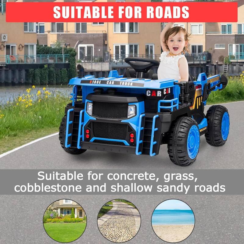 24v 2-Seater Kids Ride on Dump Truck Toy with Remote Control for Kids Best Gifts