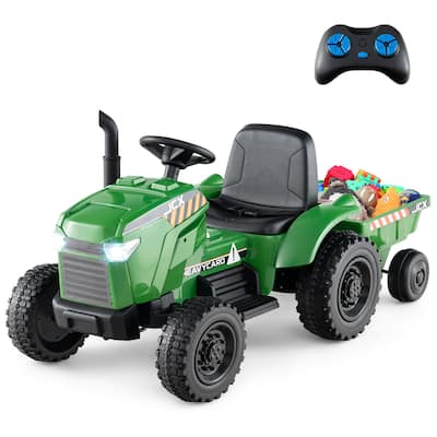 Gymax 2-in-1 Kids Ride On Tractor 12V Battery Powered Toy Car w/