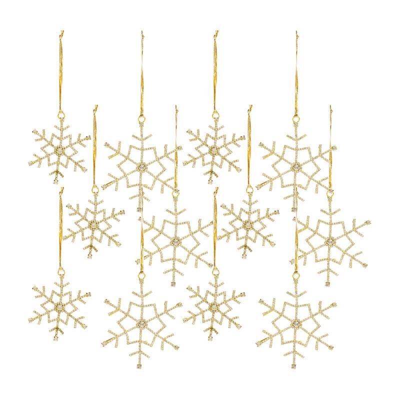 Snowflake Ornament (Set of 12) - Gold