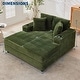 preview thumbnail 20 of 34, 60 Inch Upholstered Sofa Bed with Throw Pillows and Armrests, Comfy Corduroy