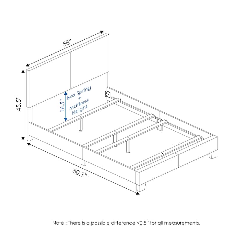 Furinno Pessac Upholstered Bed Frame