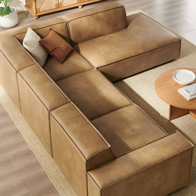 Restore 4-Piece Vegan Leather Modular L-Shaped Sofa