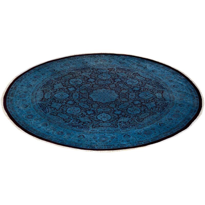 Fine Vibrance, One-of-a-Kind Hand-Knotted Area Rug - Gray, 7' 3" x 7' 3" - 7' 3" x 7' 3"