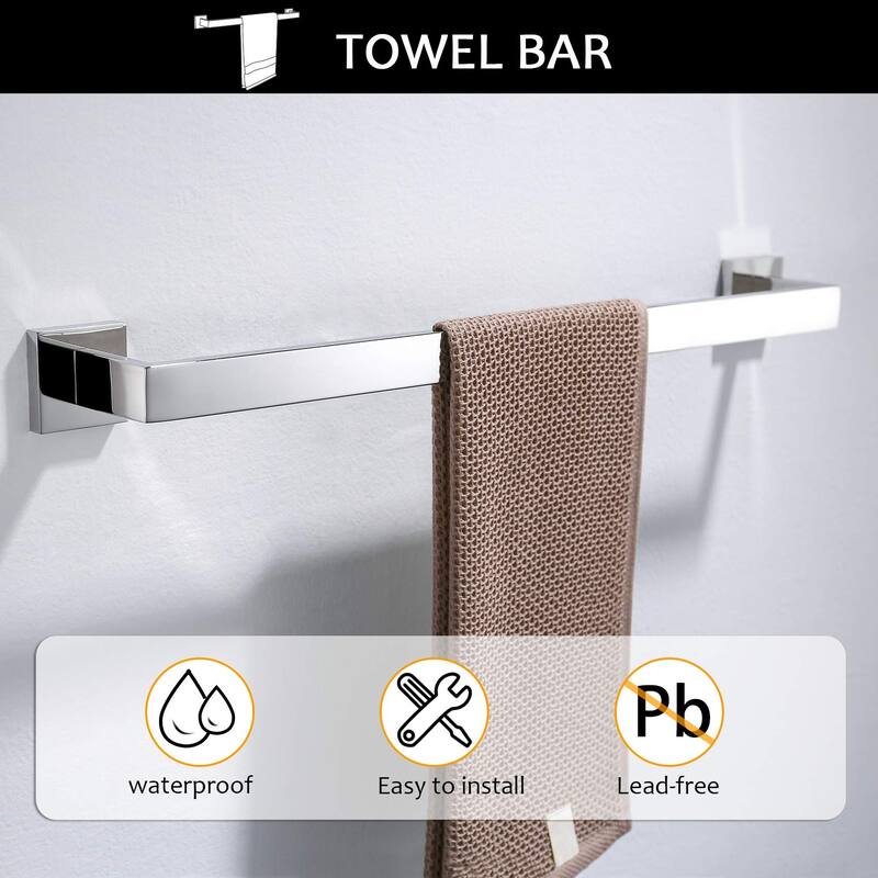 Topcraft Wall Mounted Stainless Steel Bathroom Accessory Set of 5