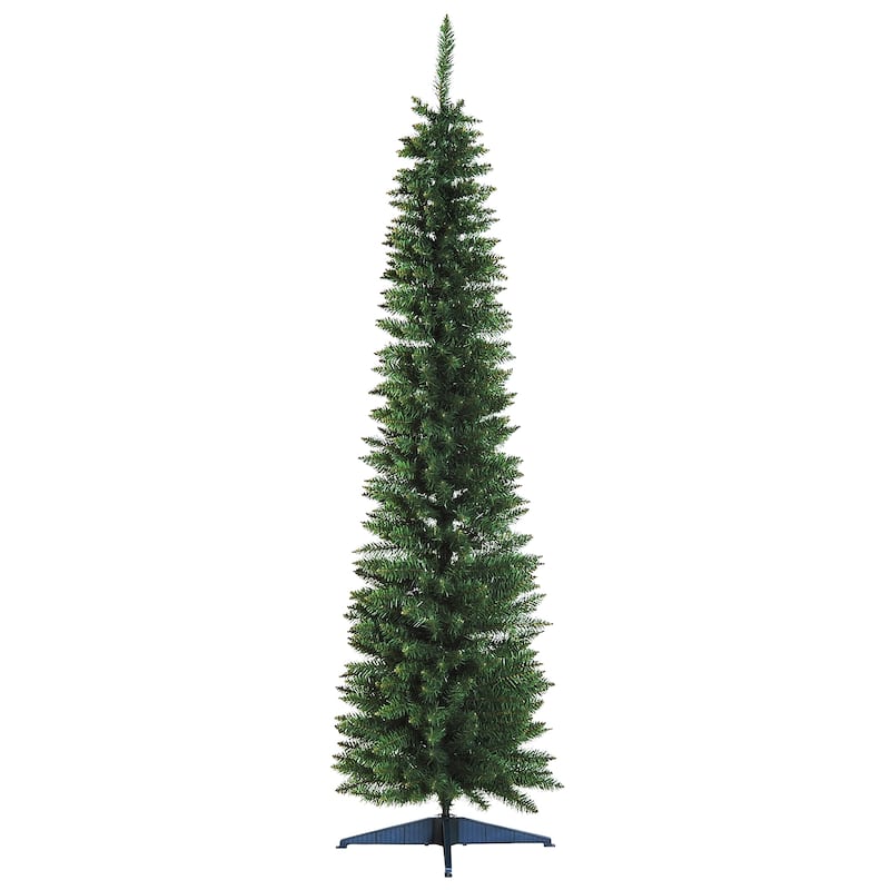 HOMCOM 6-foot Slim Hinged Noble Fir Pencil Christmas Tree with Stand - 5.89 ft