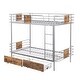 preview thumbnail 6 of 12, Industrial Modern Twin XL over Twin XL Bunk Bed with Drawers, Silver