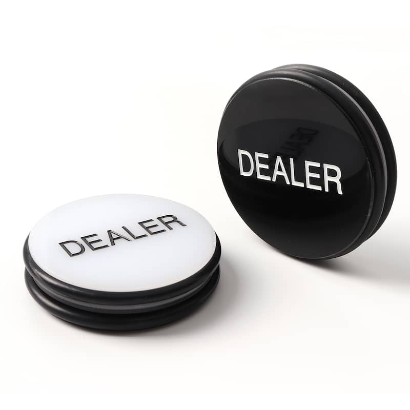 GSE™ 3" Casino Dealer Puck. Double-Sided Acrylic Dealer Button for Hold'em Poker & Playing Card Games - Button