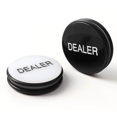 GSE™ 3" Casino Dealer Puck. Double-Sided Acrylic Dealer Button for Hold'em Poker & Playing Card Games