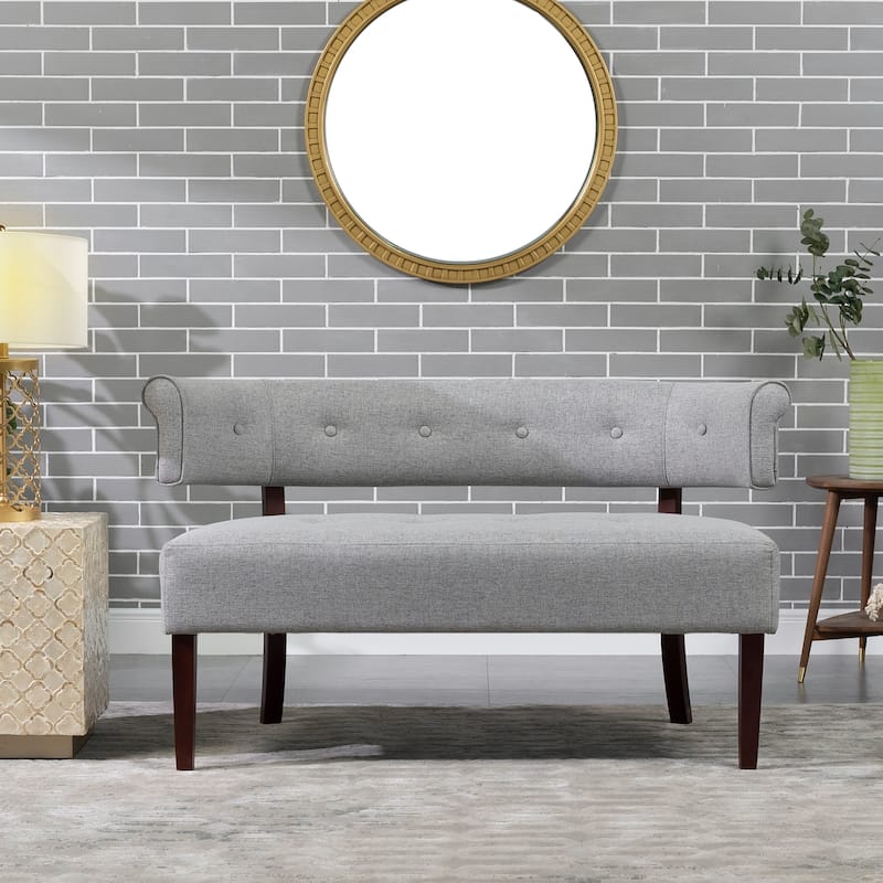 Jared 51" Modern Recessed Arm Tufted Bench Settee