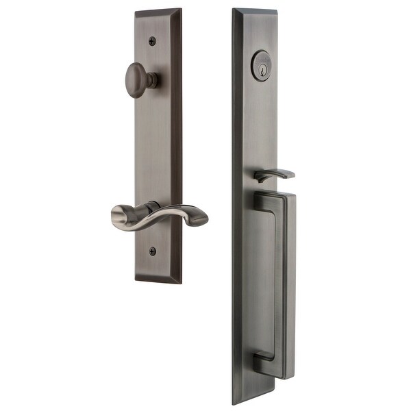 Grandeur FAVDGRPRT_ESET_238_LH Fifth Avenue Solid Brass Rose Left Handed Keyed Entry Single Cylinder Full Plate "D" Grip