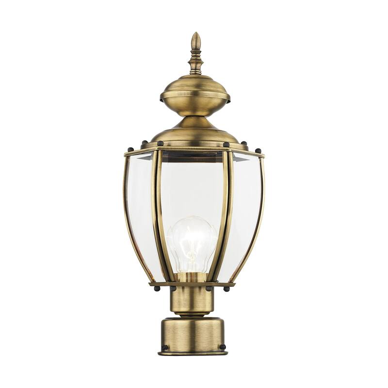 Livex Lighting Outdoor Basics Single Light 15-3/4" High Outdoor Post - Antique Brass