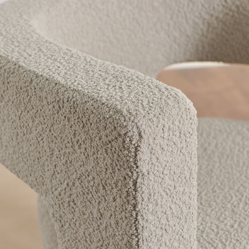 KINWELL 28" Wide Boucle Upholstered Square Armchair (Set of 2)