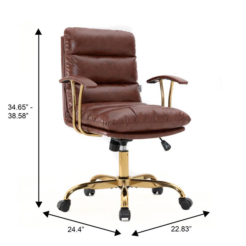 Regina Modern Executive Adjustable Office Chair Padded Leather with Tilt & 360° Swivel for Home Office Conference Work