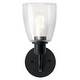 preview thumbnail 2 of 2, Kichler Meller 11 Inch 1 Light Wall Sconce with Clear Glass in Black