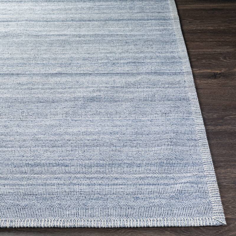 Fayla Handmade Solid Striped Viscose Area Rug