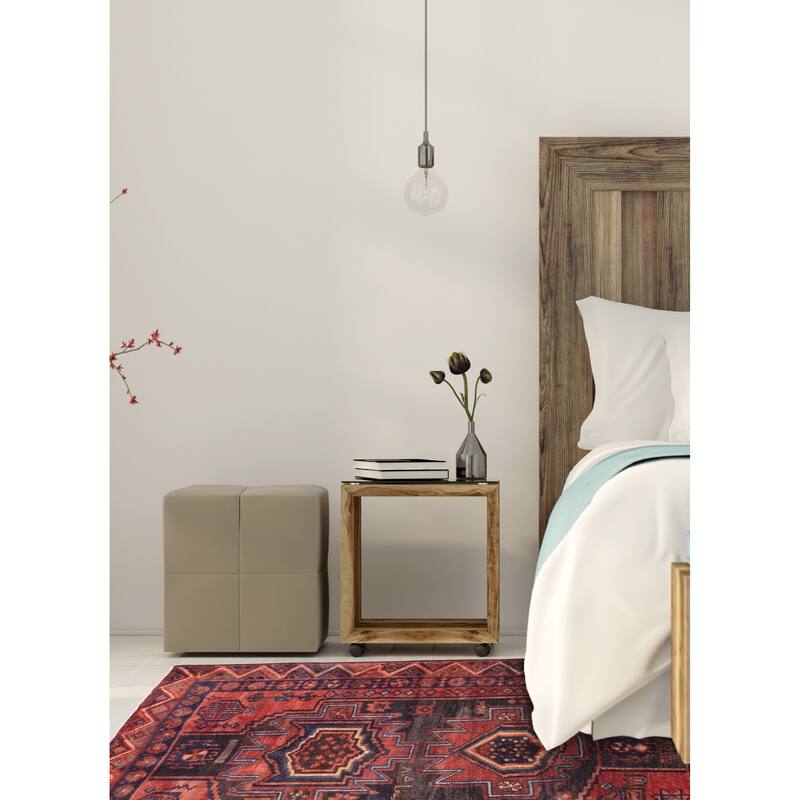 ECARPETGALLERY Hand-knotted Melis Vintage Red Wool Rug - 4'2 x 5'3