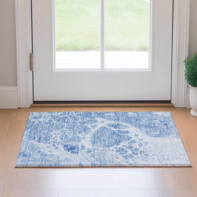Premium Washable Super Soft Abstract Ink Mayfield Rug - Sky - 1' 8" x 2' 6" - Rectangle