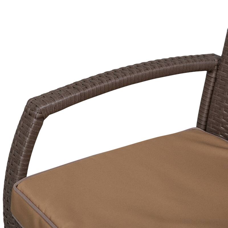 Outsunny 3-piece Outdoor PE Rattan Patio Bar Table Conversation Set