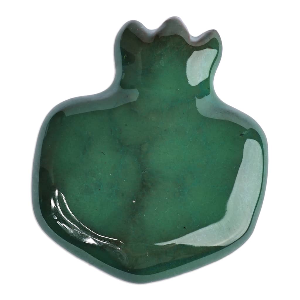 Novica Handmade Teal Pomegranate Ceramic Magnet