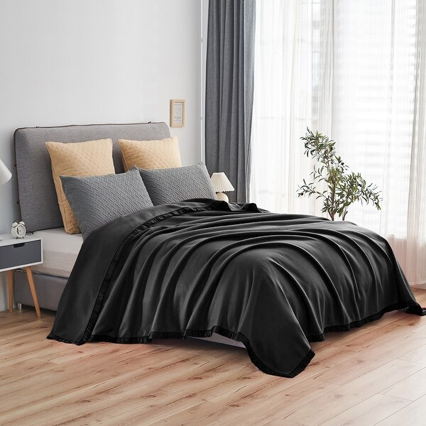 SoftLux Reversible 2-Tone Sherpa Dual Layer Throw Blanket