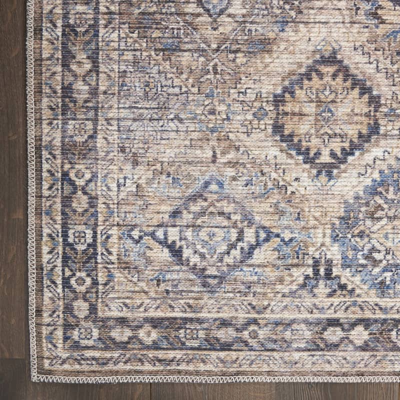Meri Power Loomed Distressed Floral Area Rug By HomeRoots - 9' x 12'