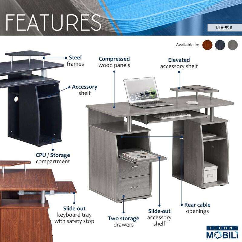 Complete Computer Workstation Desk With Storage