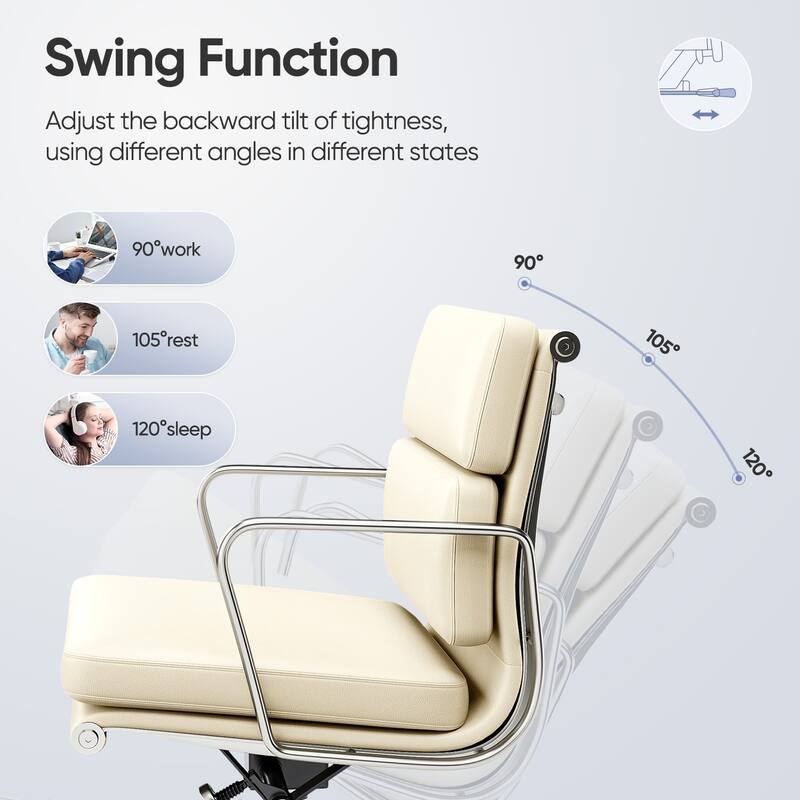 Executive Chair Upholstered Leather Ergonomic Adjustable Office Chair
