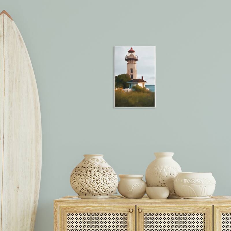 Stupell Scenic Summer Lighthouse View Wall Plaque Art Design By Elizabeth Medley