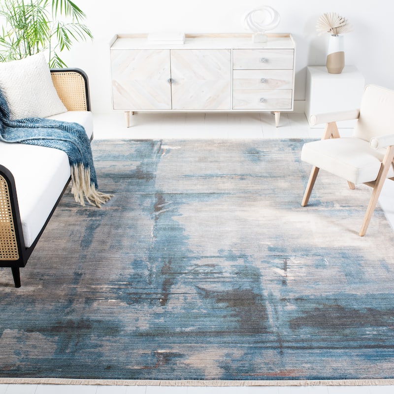 SAFAVIEH Vintage Persian Ayten Modern Abstract Rug - 5' Square - Blue/Grey