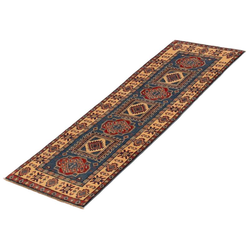 ECARPETGALLERY Hand-knotted Uzbek Ghazni Dark Blue Wool Rug - 2'0 x 5'11
