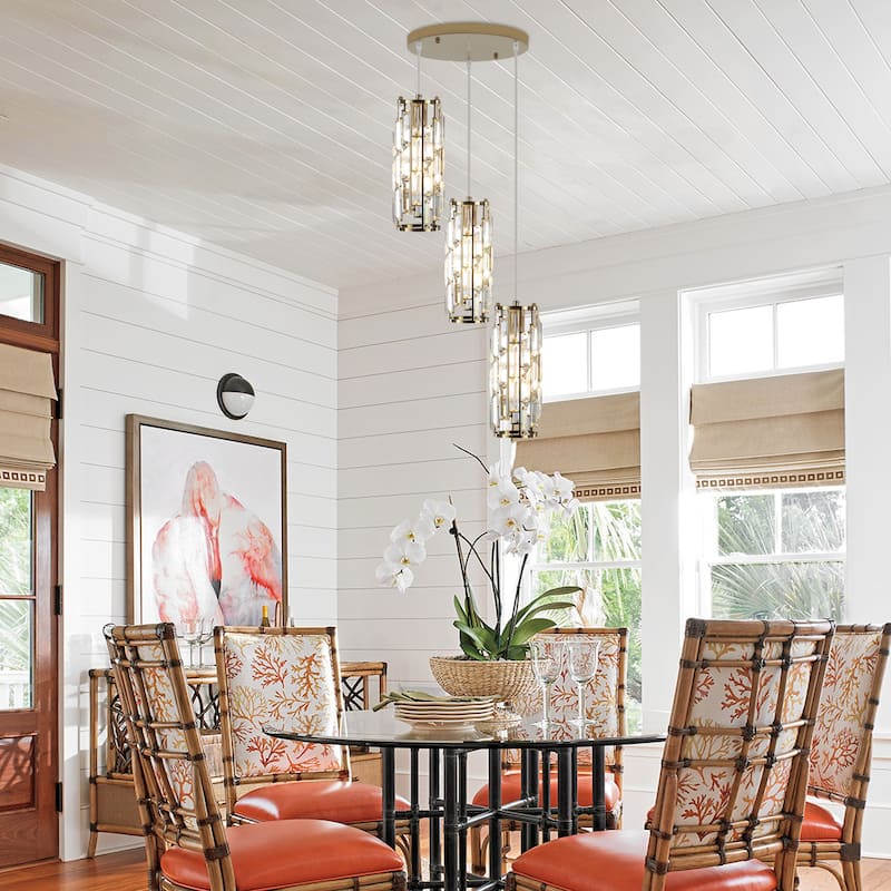 3-Light Chandelier for Bedroom Kitchen Dining Room with Crystal Shaded