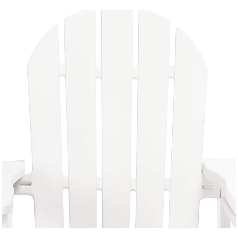 Polytrends Coastline Outdoor Poly Adirondack Chair Set with Connecting Tray & Cup Holder
