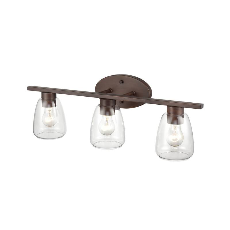 Millennium Lighting Metal 3 Light Bathroom Vanity Fixture in Multiple Finishes with Clear Glass Shades