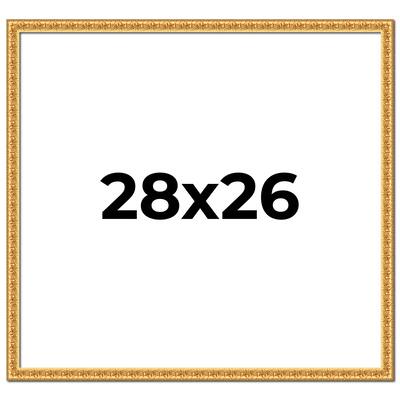 28x26 Frame Gold Real Wood Picture Frame Width 1 inches | Interior