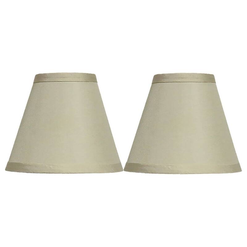Satin Chandelier Mini Lamp Shade 6-inch, Hardback, Clip On, Beige - 5*2