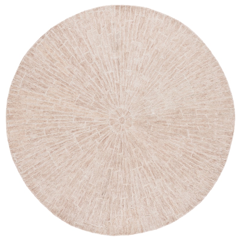 SAFAVIEH Handmade Marquee Bozdana Contemporary Wool Rug - 6' Round - Beige