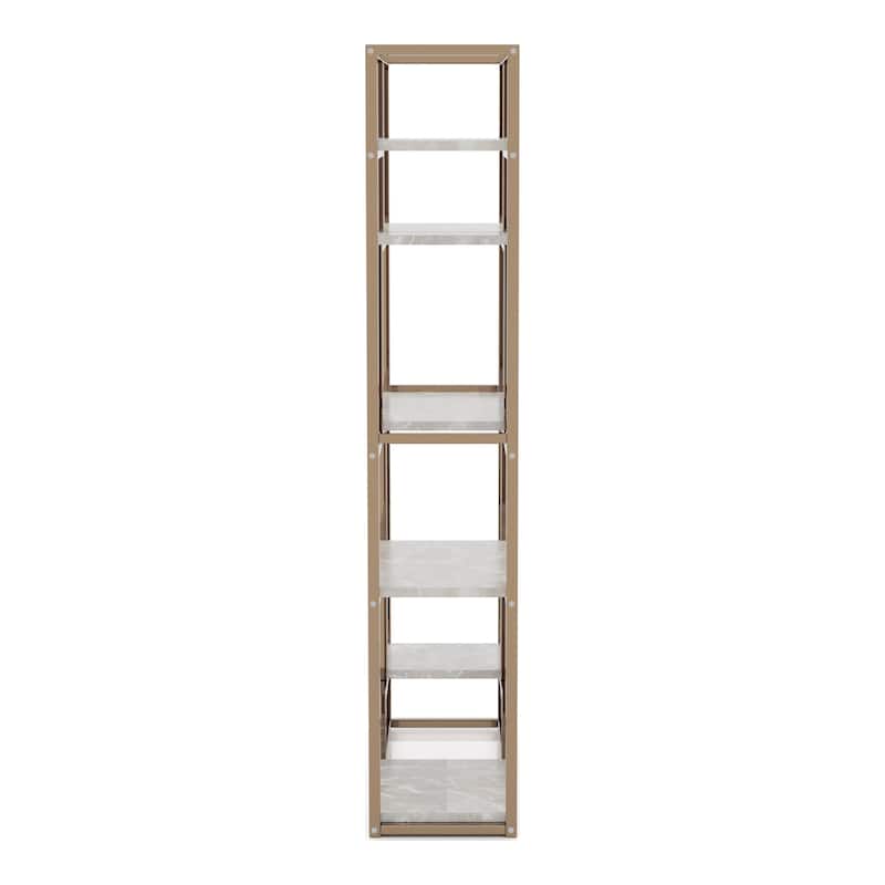 Kinnego Contemporary 6-Shelf Metal Bookcase by Furniture of America