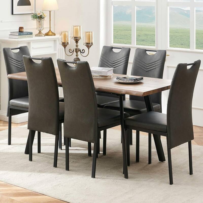 Howtai Upholstered PU Leather Home Kitchen Dining Chairs