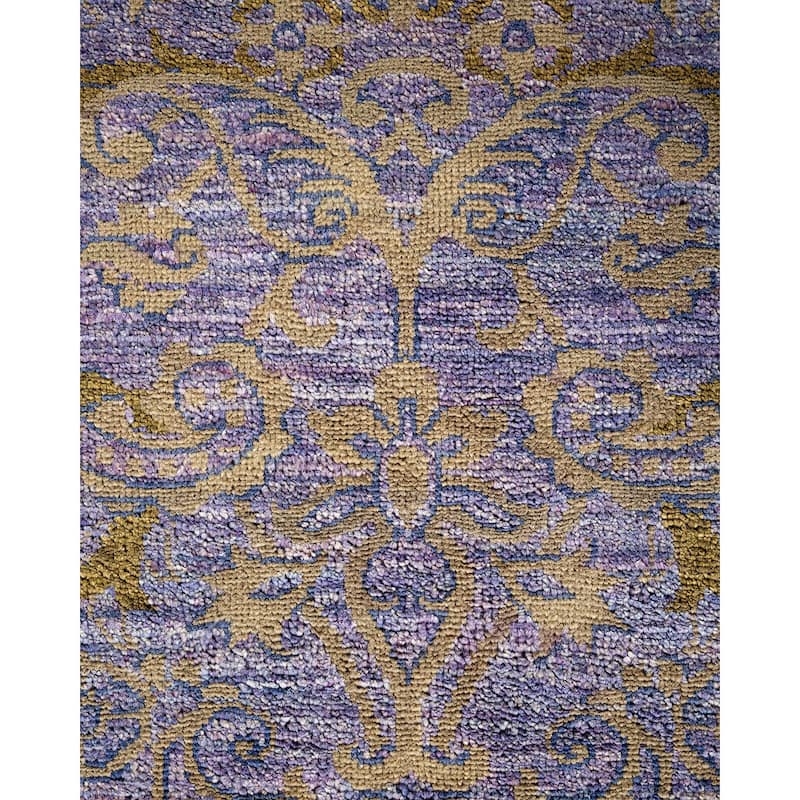 Overton Hand Knotted Wool Vintage Inspired Modern Contemporary Suzani Purple Area Rug - 9' 1" x 11' 8"