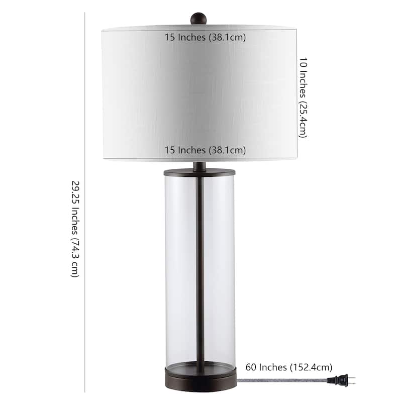 Parish 29" Glass LED Table Lamp, Clear/Chrome by JONATHAN Y