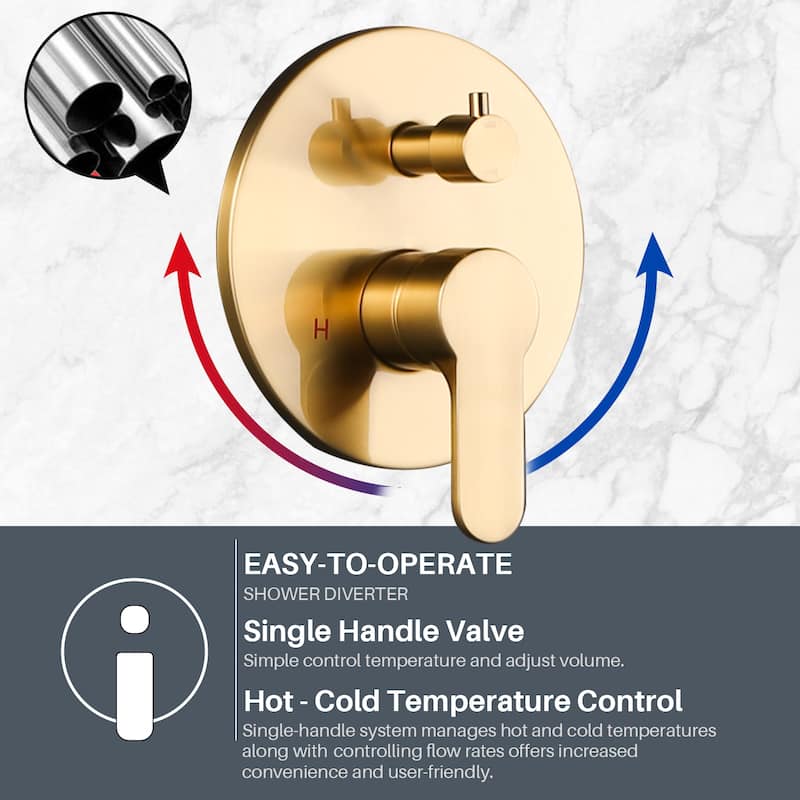WOWOW Wall Mount 9-Spray Shower Faucet with Handshower