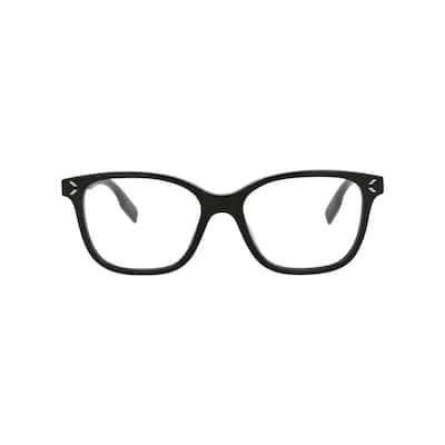 McQ Alexander McQueen Square-Frame Acetate Optical Frames, Transparent Lens, Shiny Black Frame