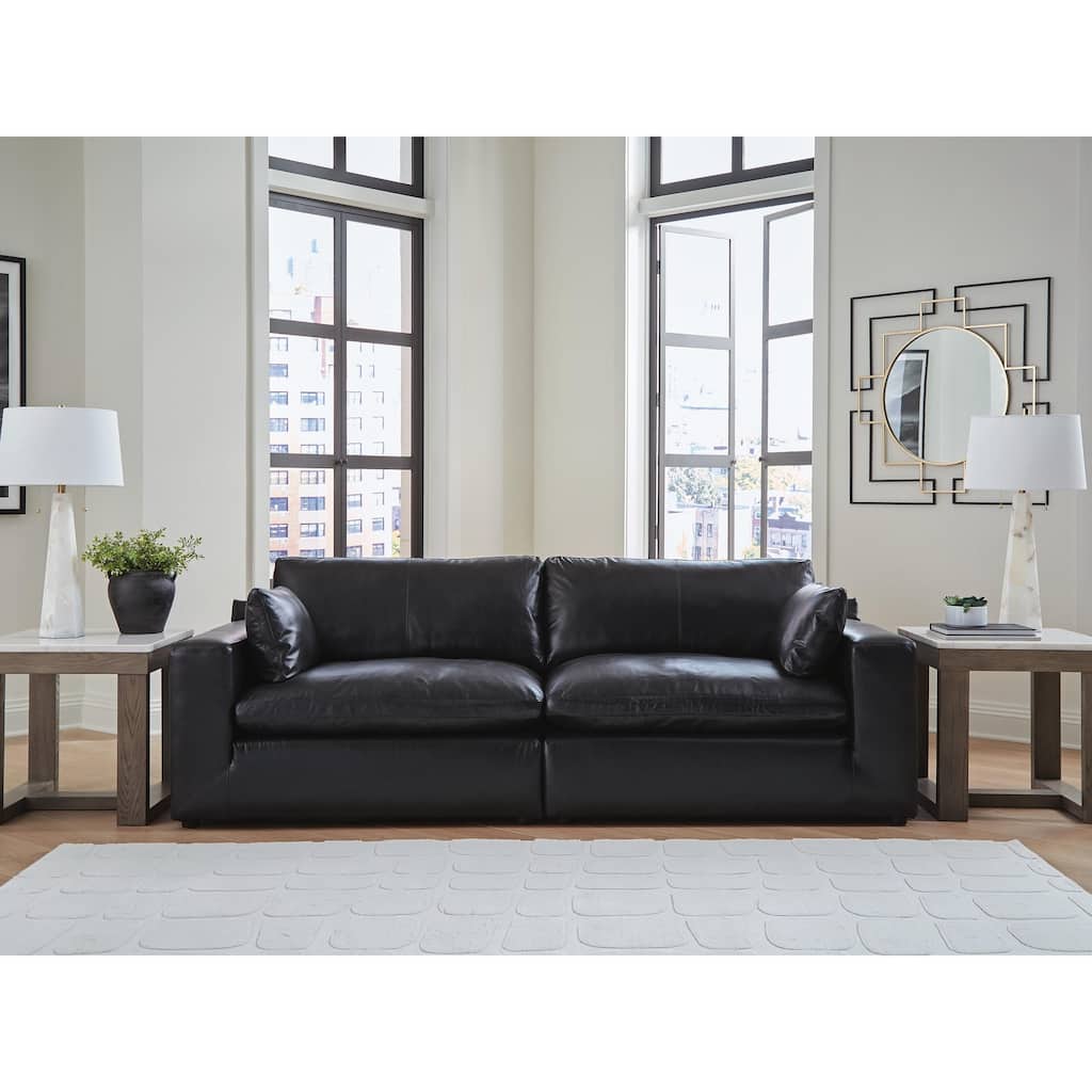 Signature Design by Ashley Emilia Black 2-Piece Sectional Loveseat - 98" W x 41" D x 36" H