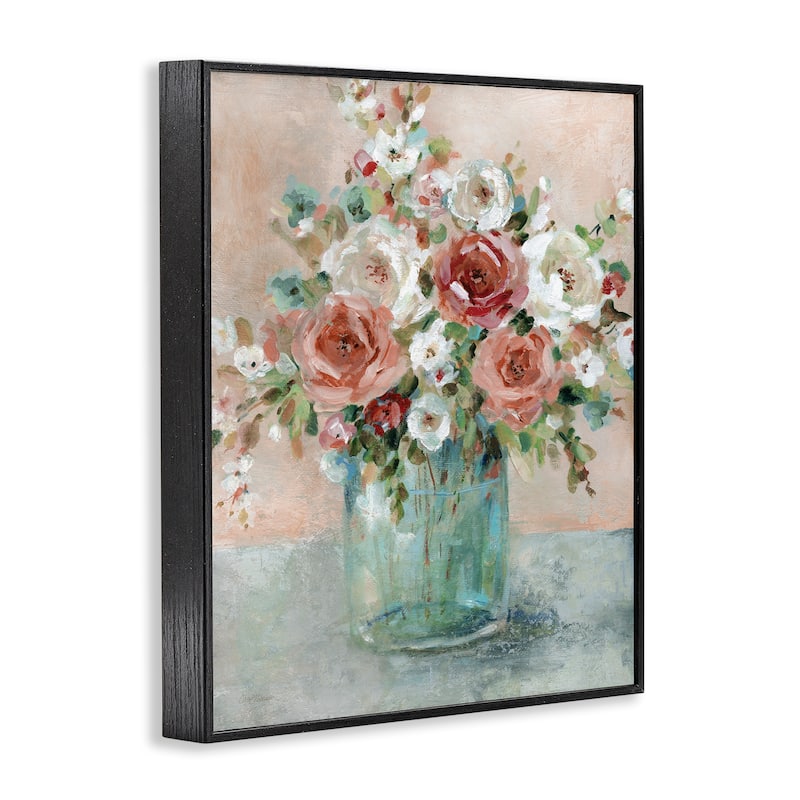 Stupell Red & White Roses Framed Giclee Art Design By Carol Robinson