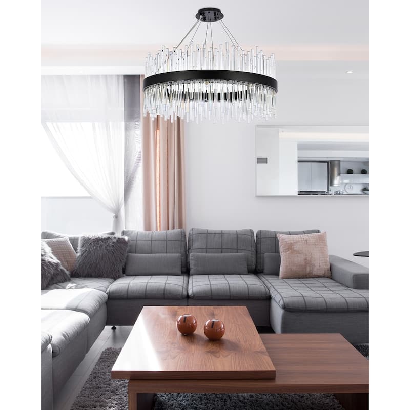 Indigo Home round crystal pendant in black
